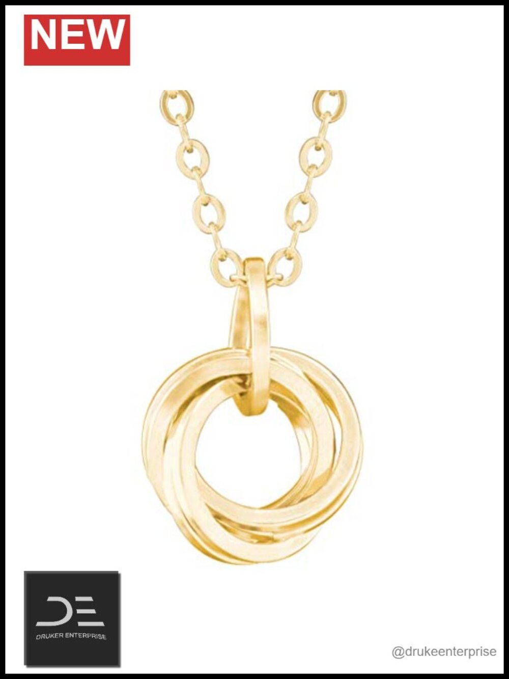 Chunky 14K Gold Filled Love Knot Pendant Necklace with 20" Cable Chain